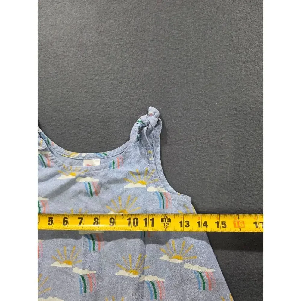 Hanna Andersson Oxford Blue Pillowcase Dress with Sun/Rainbow Print 6-7 A008067